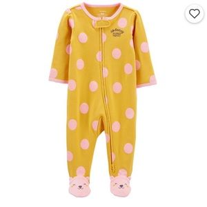 Polka dot  2-way zip cotton Sleep and play